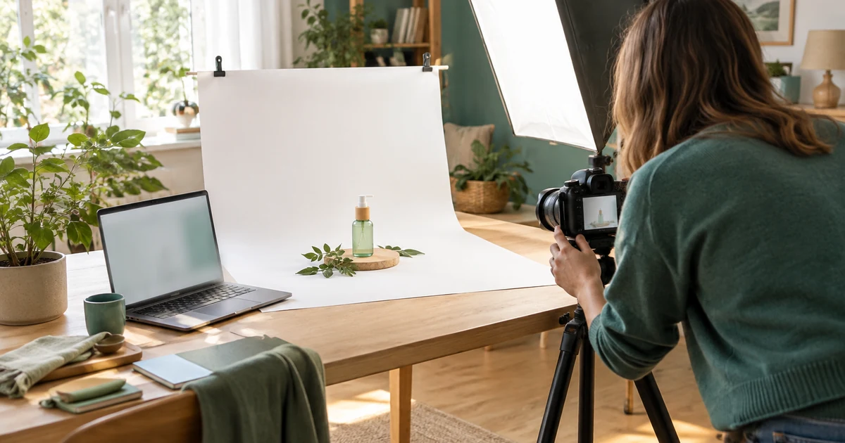 Photographe produit en auto-entrepreneur : studio maison, tarifs, statut